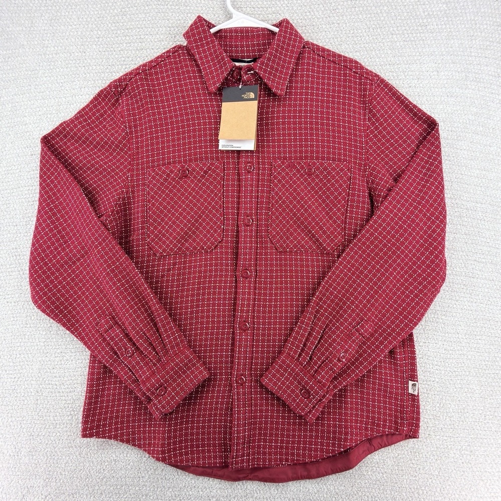 The North Face Valley Twill Flannel Shirt Mens Medium Red Plaid Long Sleeve